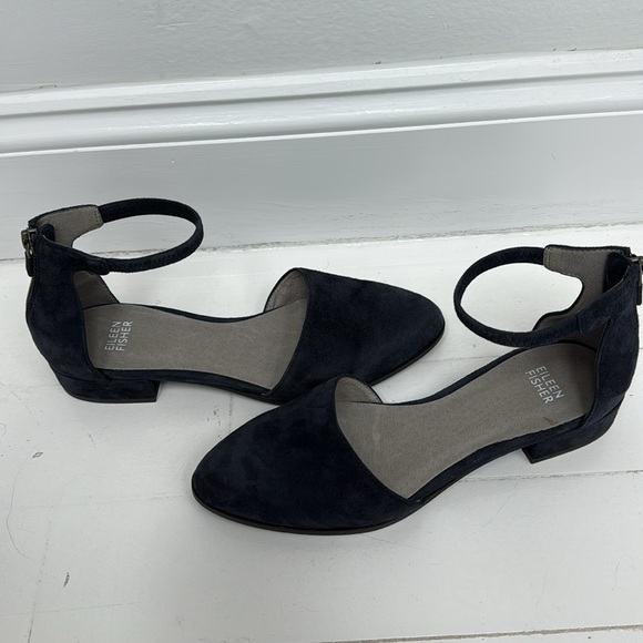NWOT Eileen Fisher Navy Suede Women's Shoes - Picture 3 of 11